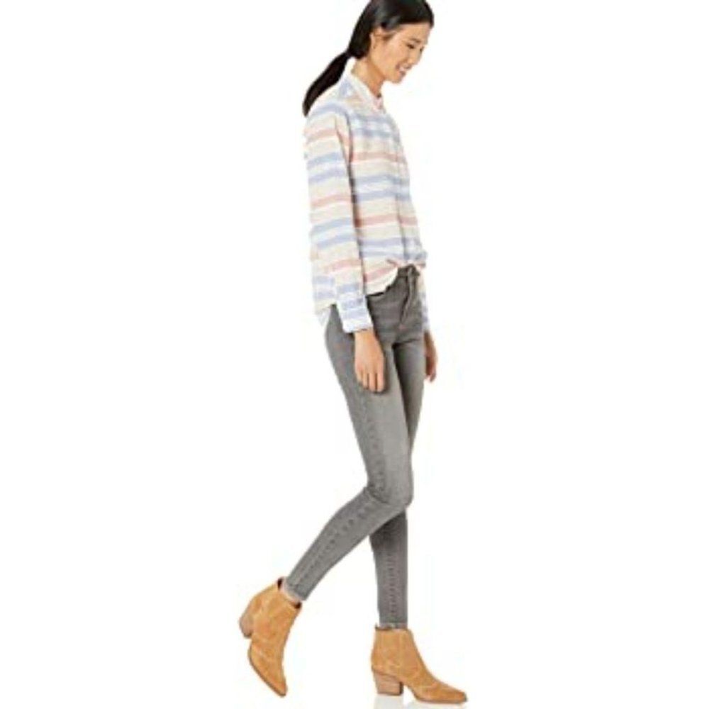 Goodthreads Women's Washed Cotton Tunic Blue Pink